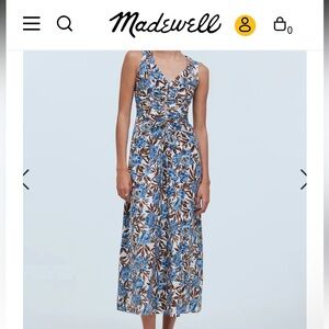 Madewell Sleeveless V-Neck Midi Dress in Floral